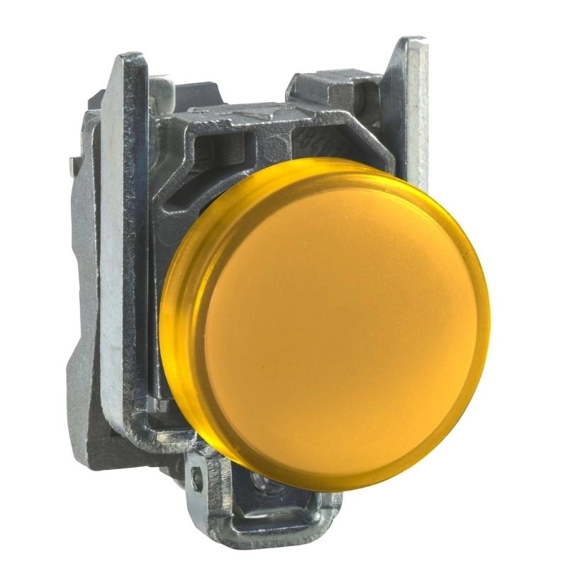 Piloto luminoso metálico amarillo c/led 24VCA/CC